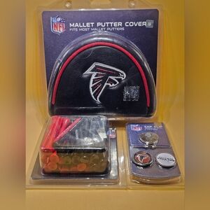 Atlanta Falcons Gift Pack For Golfers Three Items Putter Cover, Tees & Cap Clip